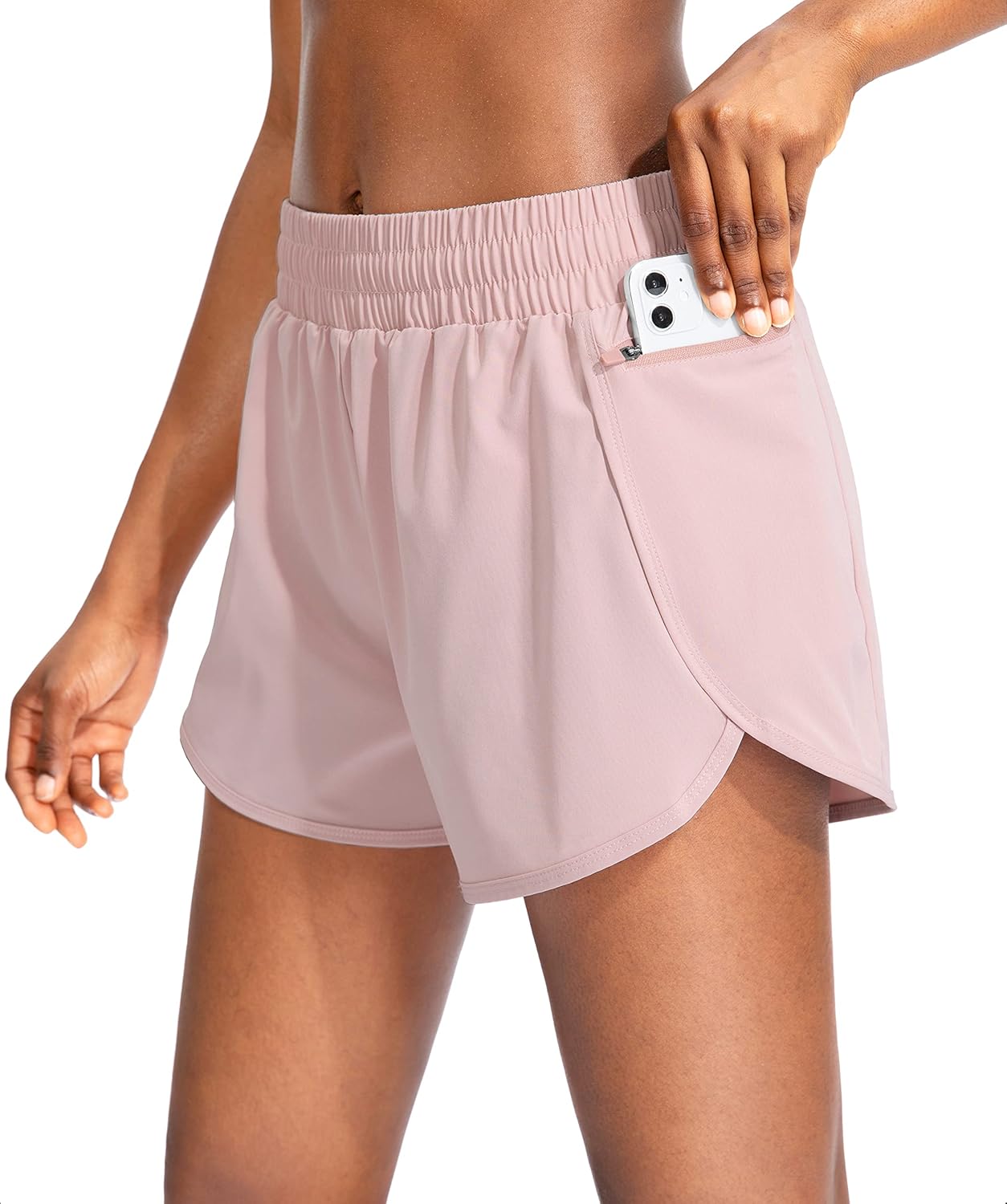 womens running shorts with zipper pockets high waisted athletic gym workout shorts for women with liner