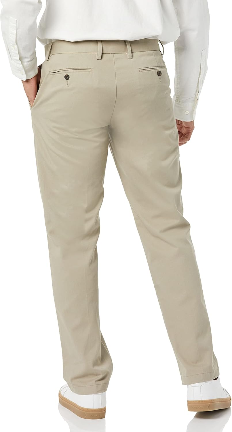 mens straight fit wrinkle resistant flat front chino pant